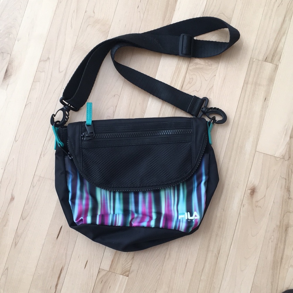 Fila Sport Crossbody Shoulder Black Teal Purse